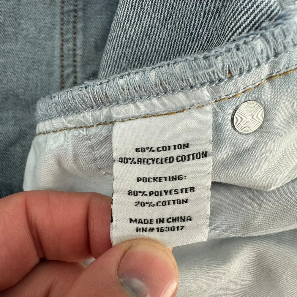 Princess Polly Button Fly Jeans Womens 8 Blue Denim High Rise Straight Whisker